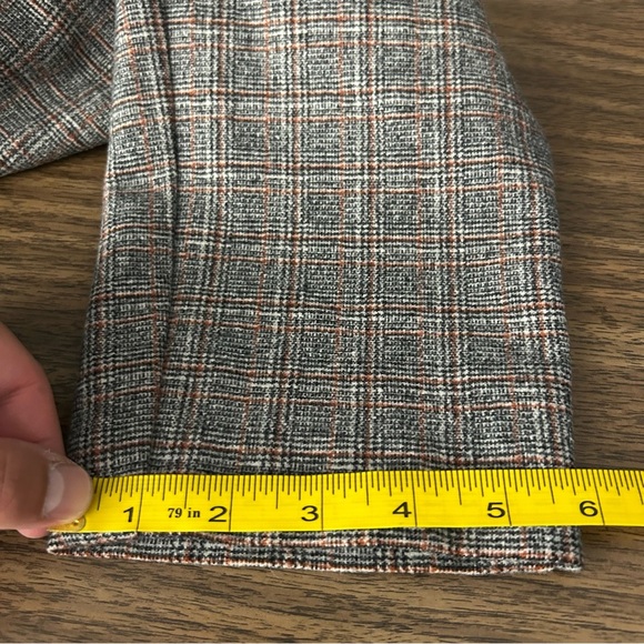 Wilfred Aritzia Trouser Pant Black Orange Plaid Wool Blend Women's Size 0 - Picture 10 of 11